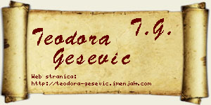 Teodora Gešević vizit kartica
